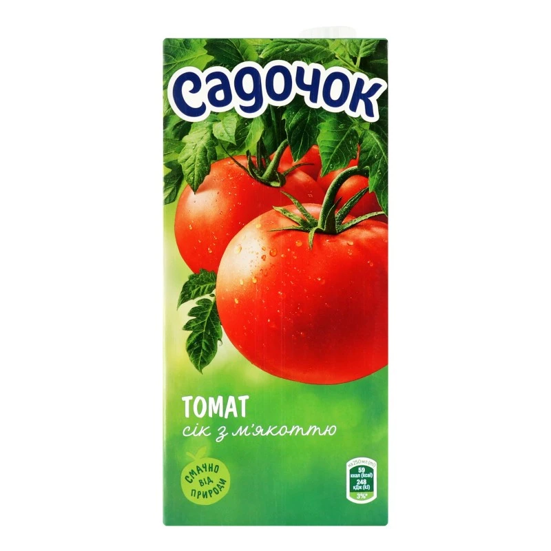 Сок Томатный с мякотью Садочок, 0.95 л