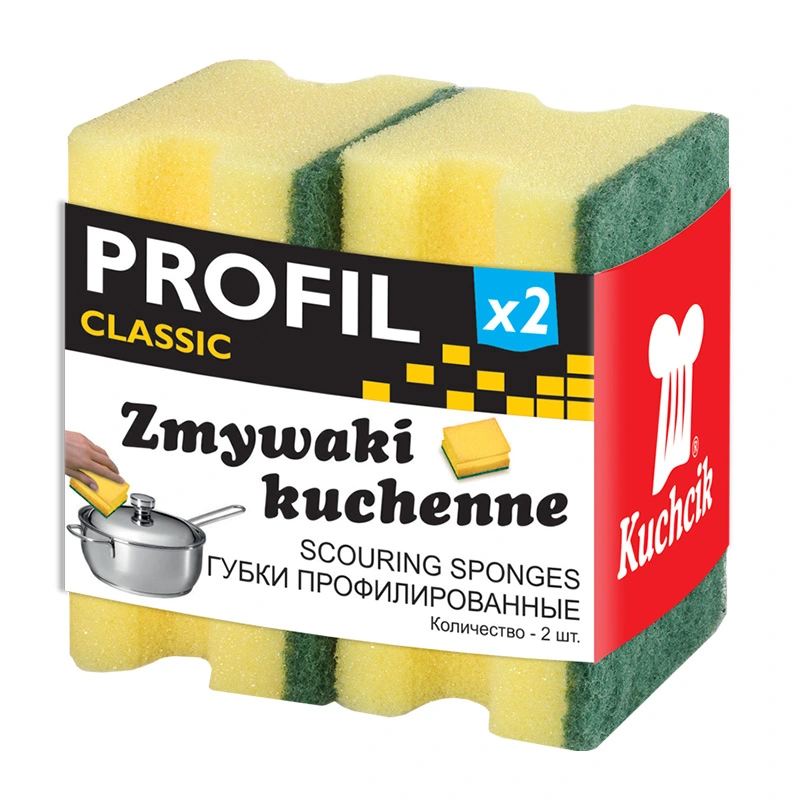 Губка кухонная для посуды профиль Kuchik, 2 шт/уп.