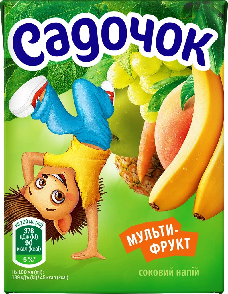 Напиток Мультифрукт Садочок, 0.2 л