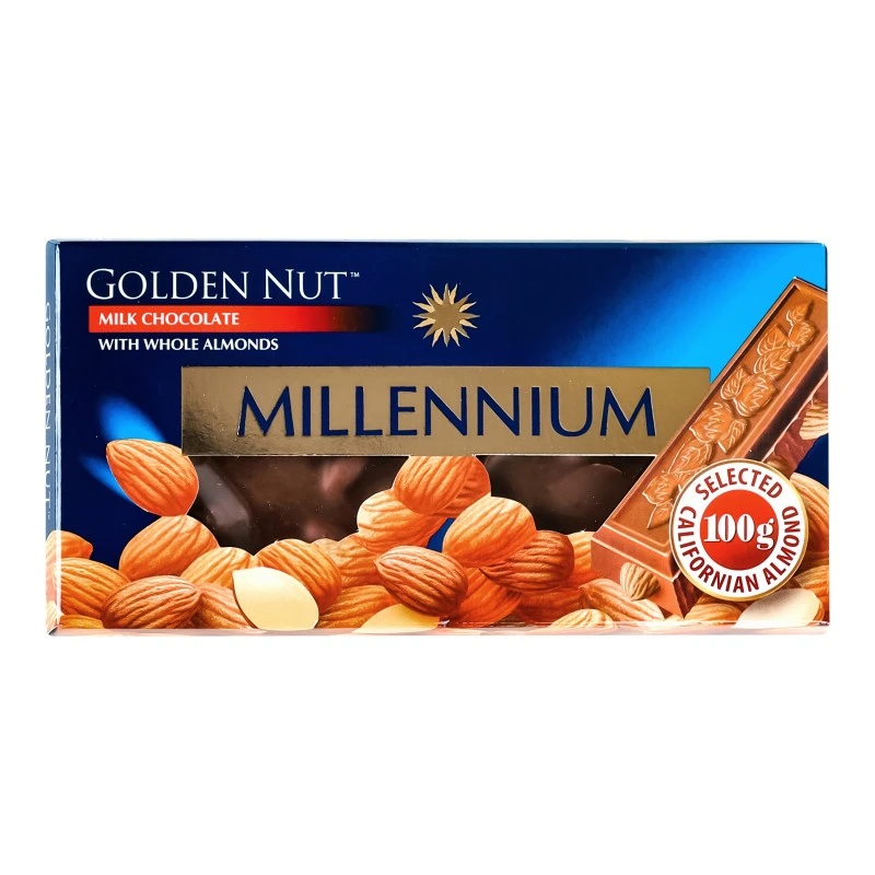 Шоколад молочный с миндалем Millennium, 100 г