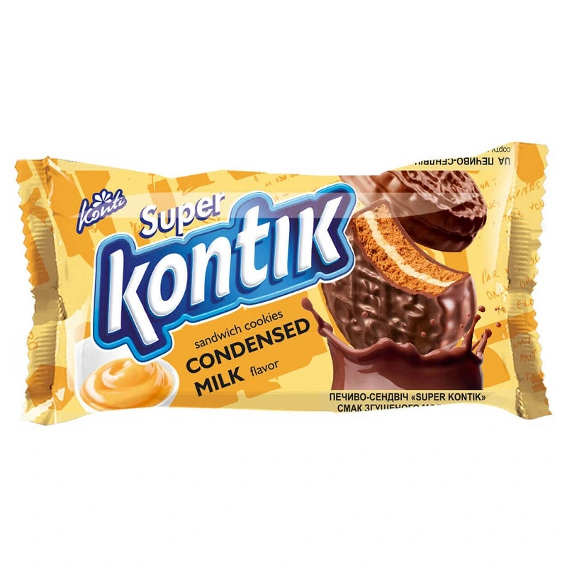 Печенье-сэндвич вкус сгущенного молока Super Kontik Konti, 90 г