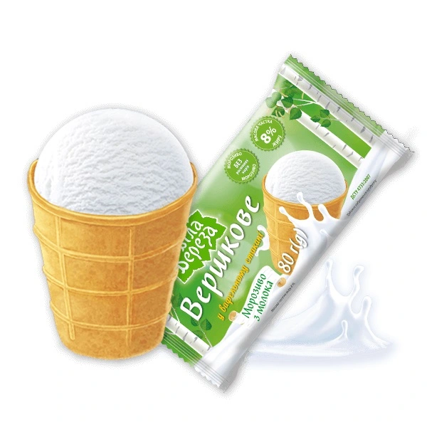 Мороженое сливочное в вафельном стаканчике Біла Береза, 80 г