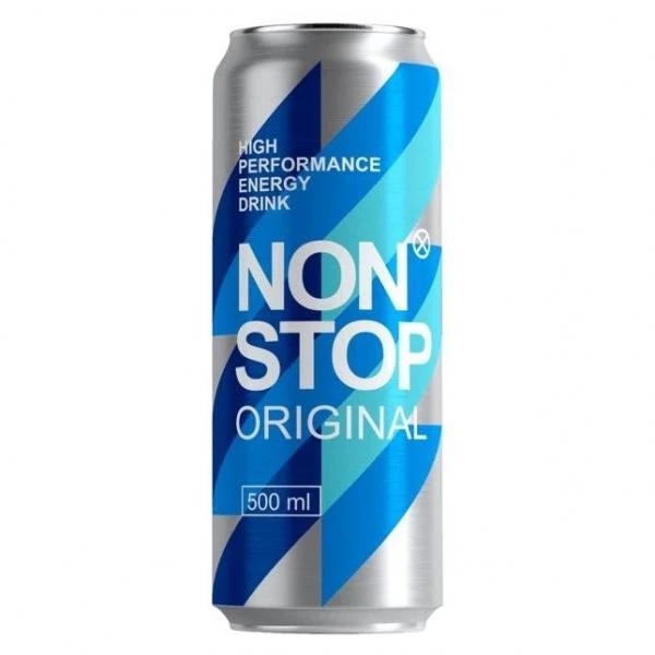 Напиток энергетический б/а газированный ж/б Non Stop, 0.5 л