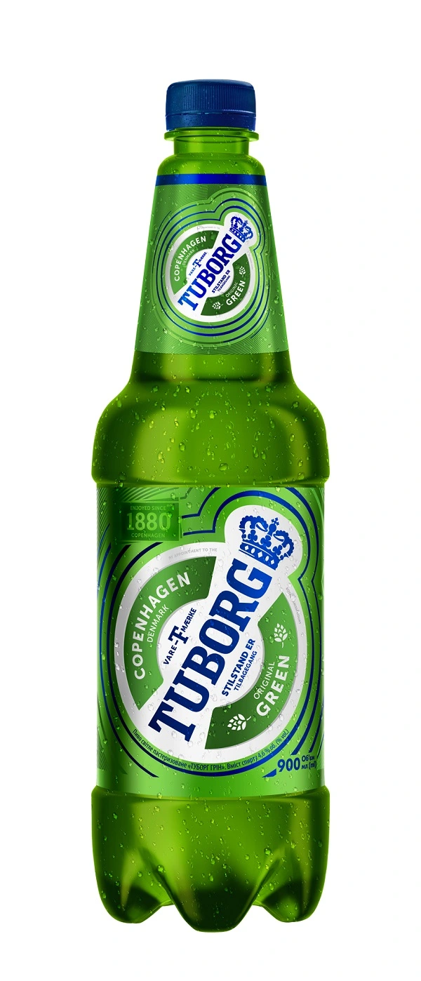 Пиво светлое Green Tuborg, 0.9 л