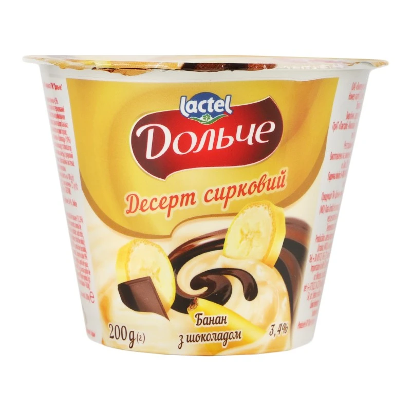 Десерт 3.4% Банан-шоколад Дольче, 200 г