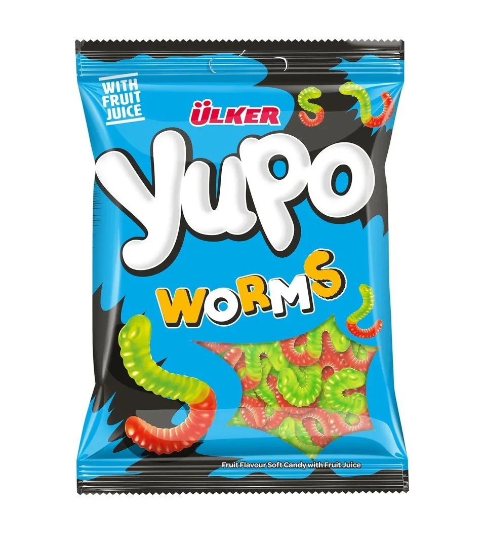 Желейные конфеты Yupo червячок Ulker , 80 г