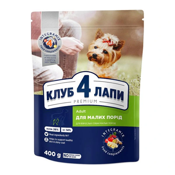 Корм для собак малых пород Chicken Premium Club 4 Paws, 400 г