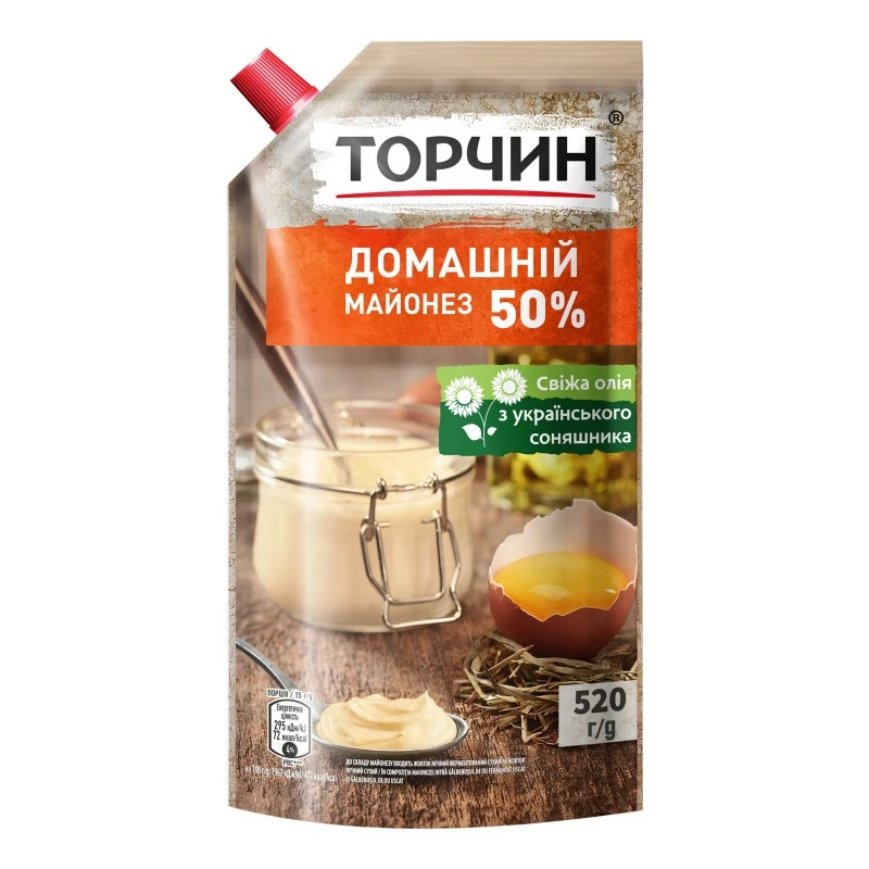 Майонез 50% Домашний Торчин, 520 г