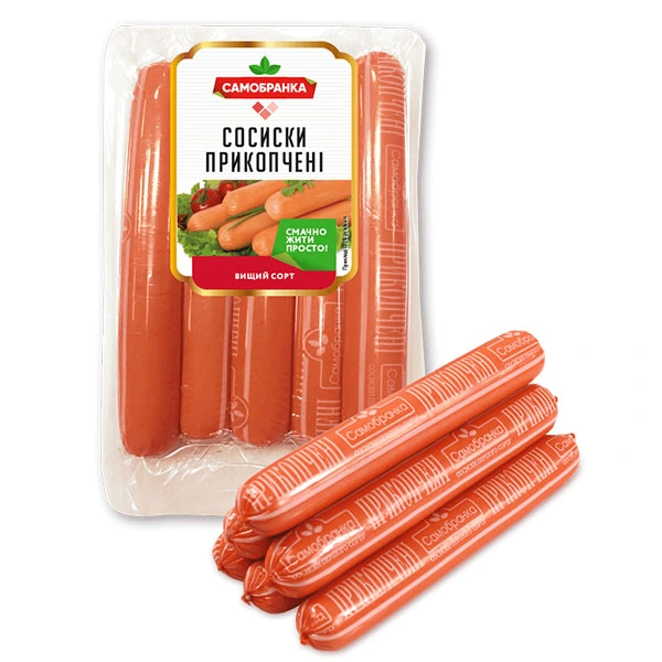 Сосиски вареные Прикопченые в/с Самобранка, 260 г
