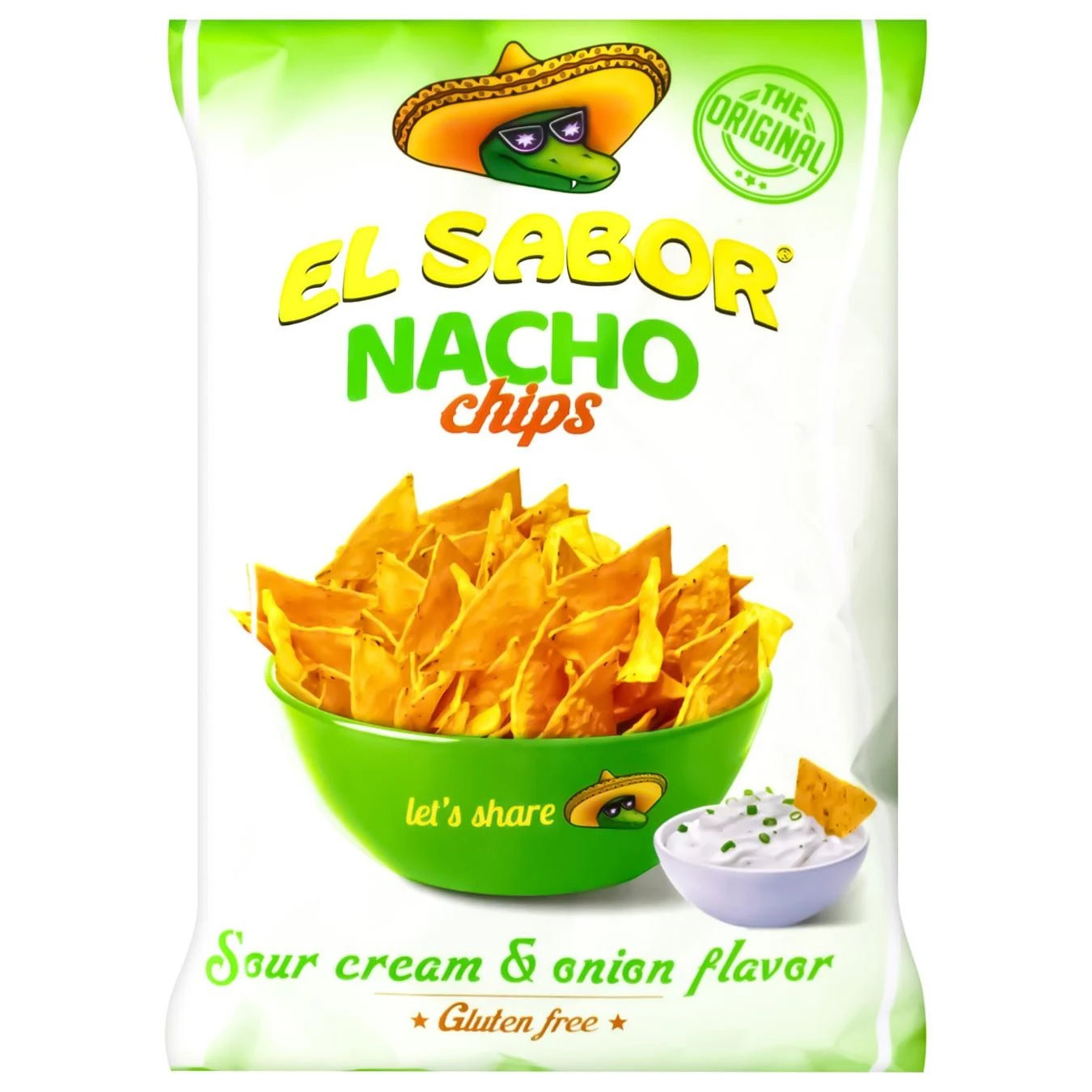Чипсы кукурузные со вкусом сметаны и зеленого лука El Sabor Nacho, 100 г