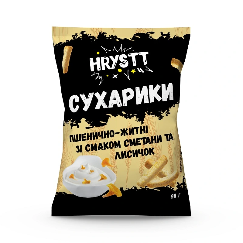 Сухарики со вкусом сметаны и лисичек Hrystt, 90 г