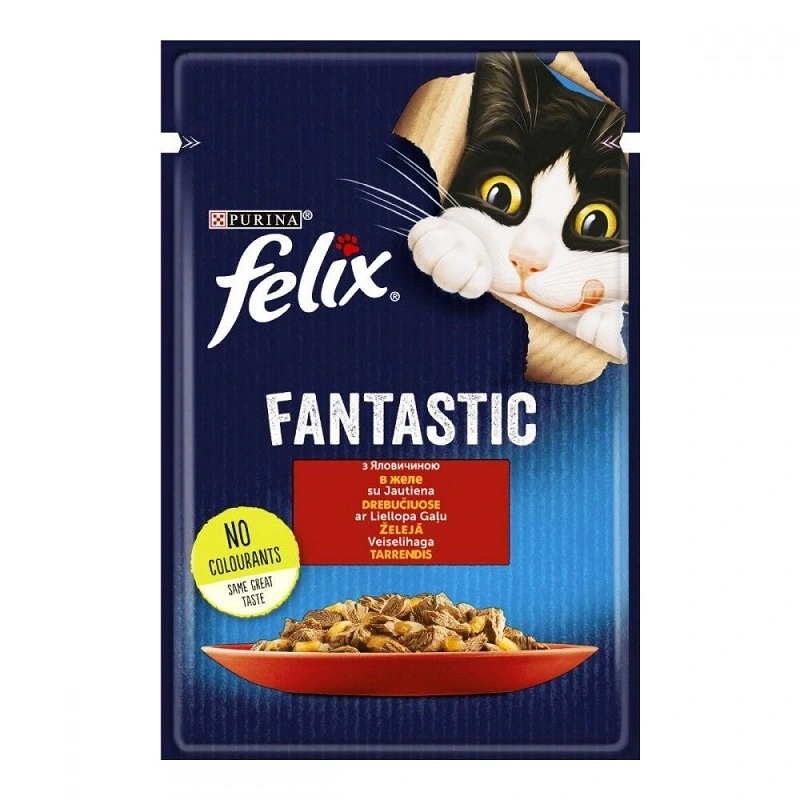 Корм для котов с индейкой в желе Fantastic Felix, 85 г