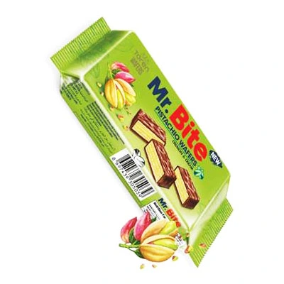 Вафли с фисташковым кремом, покрытые молочным шоколадом Mr.Bite, 32 г