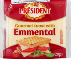 Сыр плавленый Эмменталь Президент, 120 г
