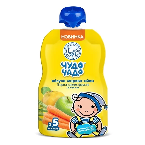 Пюре Яблоко-Морковь-Айва Чудо Чадо, 90 г