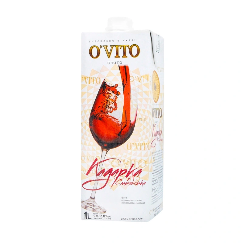 Вино красное полусладкое Кадарка O&#039;Vito, 1 л