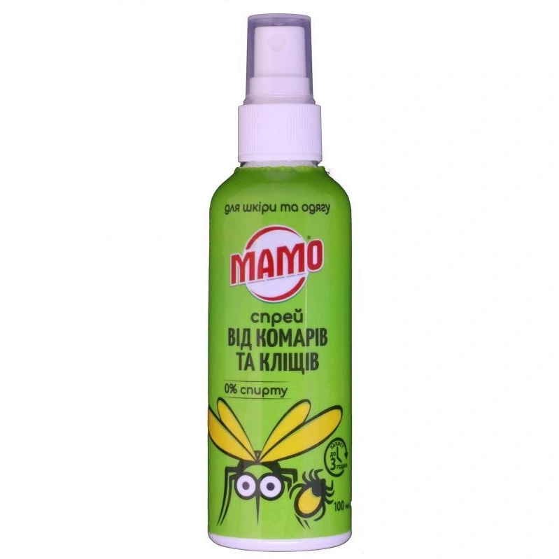Спрей от комаров и клещей безспиртовой Мамо, 100 мл