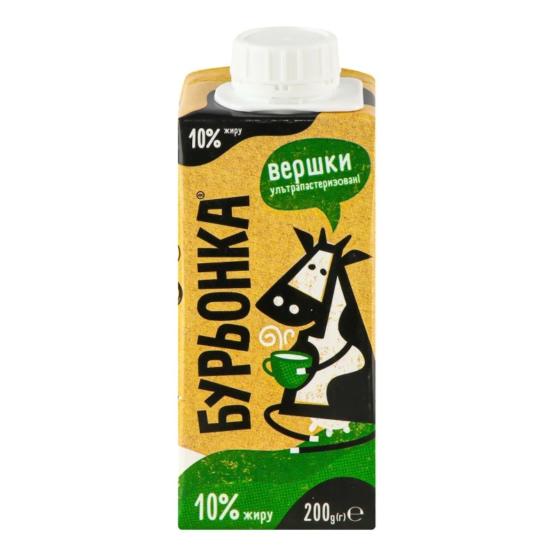 Сливки 10% ультрапастеризованные Бурьонка, 200 г