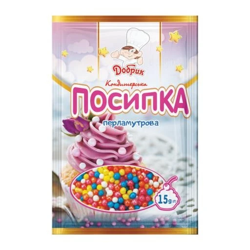 Посыпка кондитерская декоративная перламутровая ассорти Добрик, 25 г