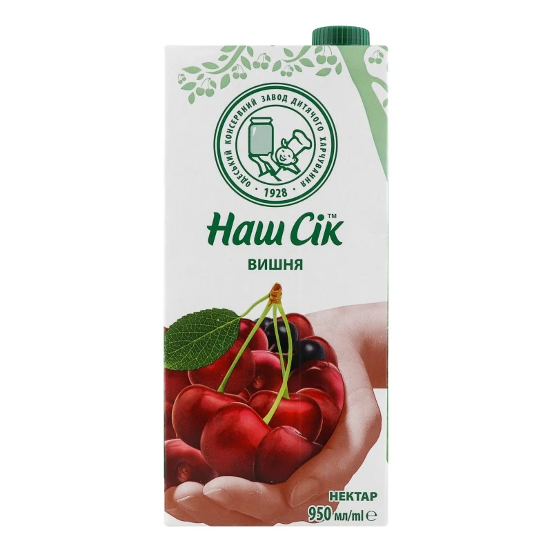 Нектар Вишня Наш Сок, 0.95 л