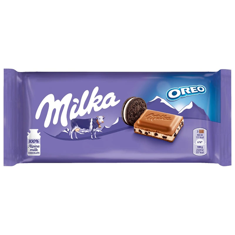 Шоколад молочный с печеньем Oreo Milka, 100 г