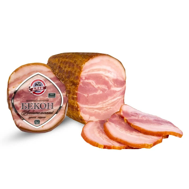 Бекон копчено-вареный Любительский Алан