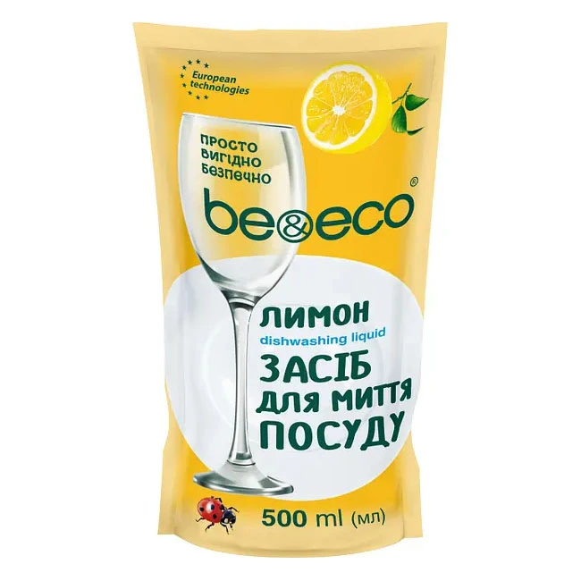 Гель для мытья посуды Лимон Be&amp;Eco, 500 мл