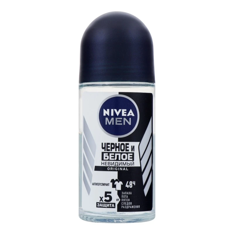 Антиперспирант Original Черное и белое Невидимый Nivea Men, 50 мл