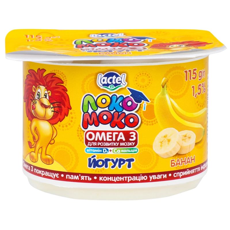 Йогурт 1.5% Банан с витаминами Локо Моко, 115 г
