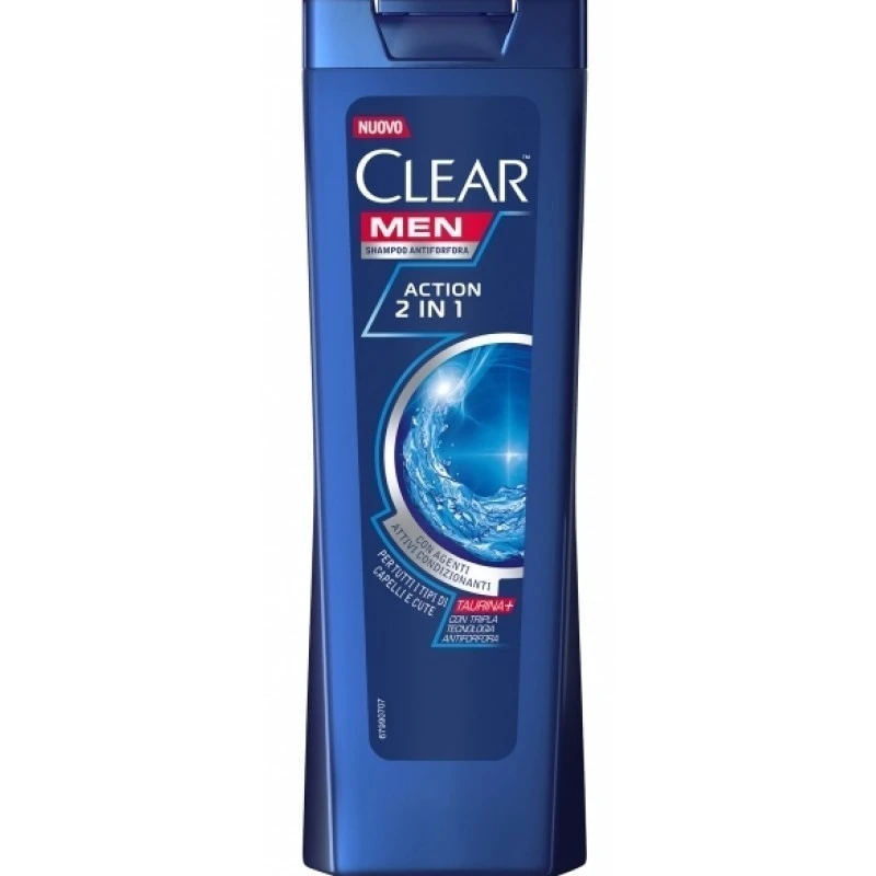 Шампунь и бальзам-ополаскиватель для волос против перхоти 2в1 Action Men Clear 225мл