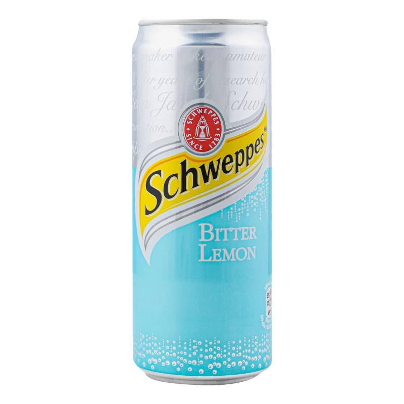 Напиток газированный Bitter Lemon ж/б Schweppes, 0.33 л