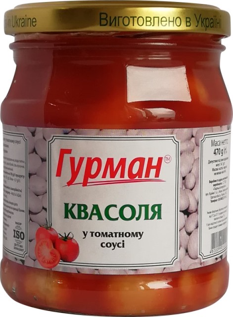 Консервированная фасоль в томатном соусе Гурман, 470 г