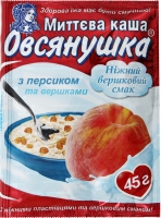 Каша быстрого приготовления со вкусом персик со сливками Овсянушка, 45 г