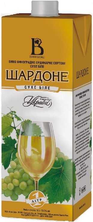 Вино белое сухое Шардоне Винлюкс, 1 л