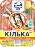 Килька пряного посола в масле Водный мир, 180 г