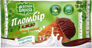 Мороженое шоколадное в сахарном стакане Белая Бяроза, 70 г
