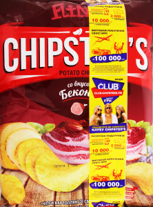 Чипсы со вкусом бекона Chipster`s, 133 г