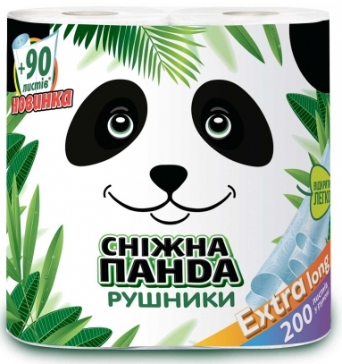 Бумажные полотенца двухслойные Снежная Панда, 200 шт.