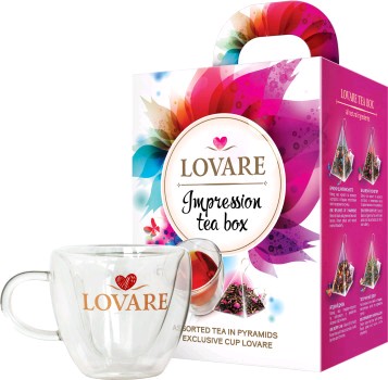 Набор чая пакетированного Lovare impression box с чашкой