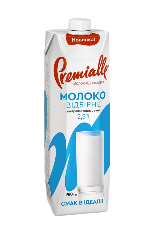 Молоко 2.5% ультрапастеризованное Premialle, 980 г