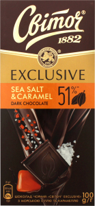 Шоколад черный Эксклюзив с морской солью и карамелью Свиточ, 100 г