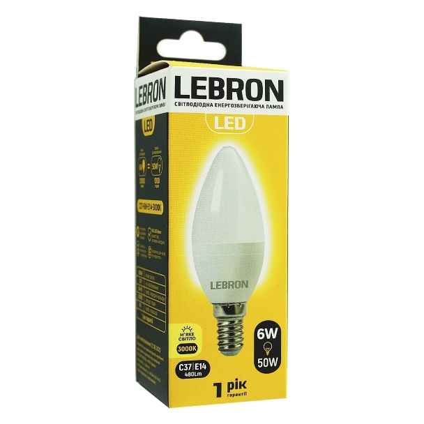 Светодиодные лампы Lebron C37 6W E14