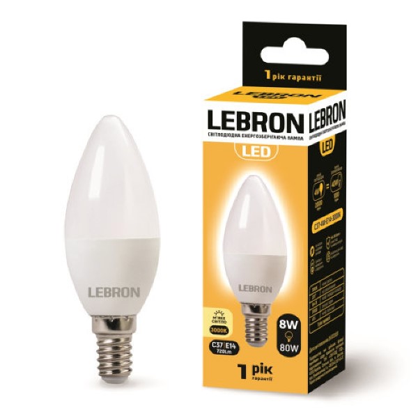 Светодиодные лампы Lebron C37 8W E14