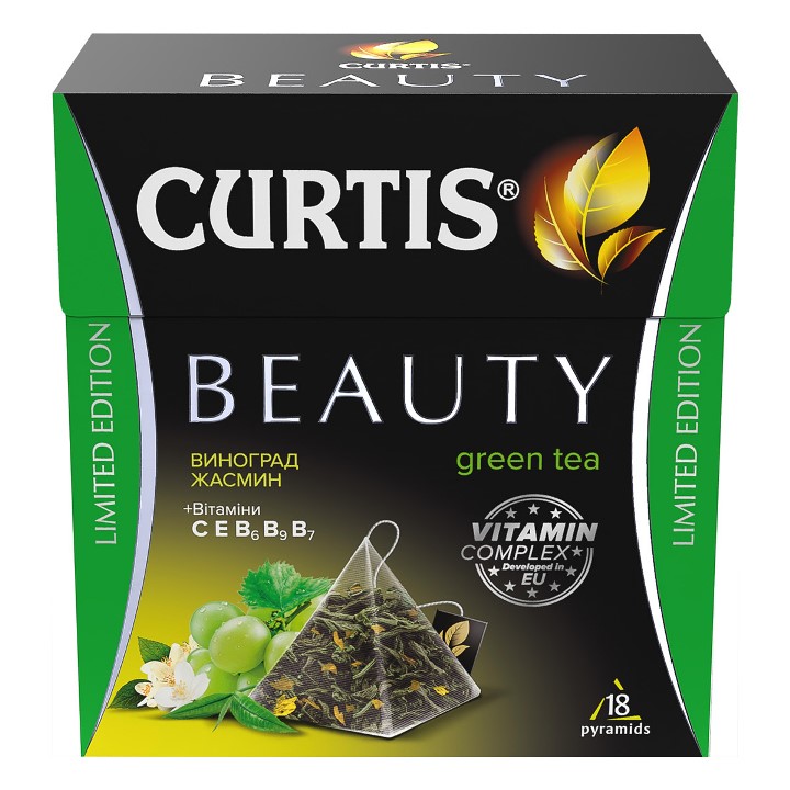 Чай зеленый пакетированный Beauty Curtis, 1.8г*18 пак.