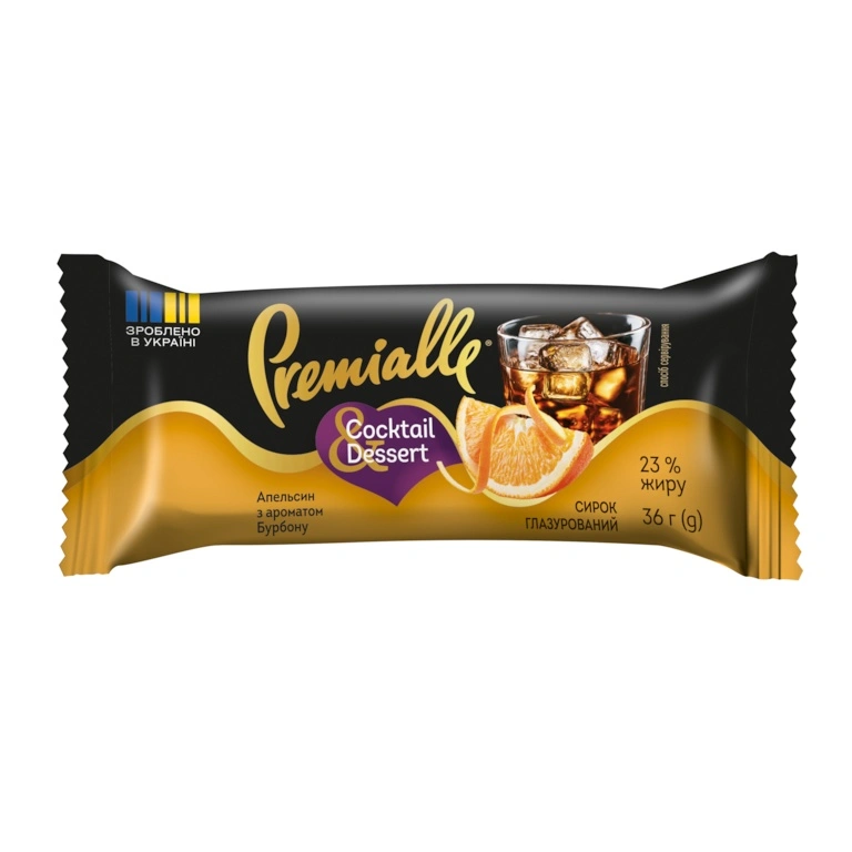 Сырок глазированный 23% бурбон апельсин Premialle, 36г
