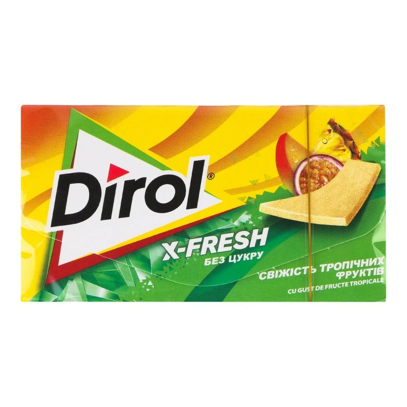 Резинка жевательная без сахара Свежесть тропических фруктов X-Fresh Dirol, 13.5 г