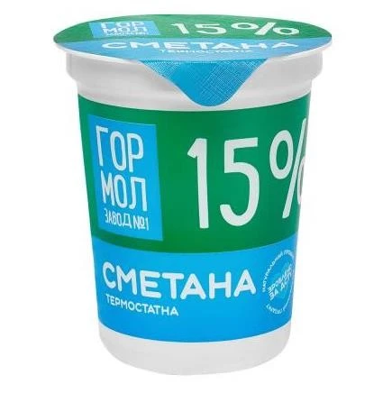 Сметана 15% Гормолзавод, 300 г