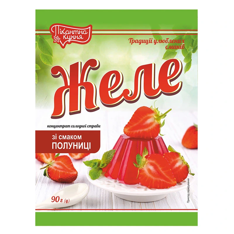 Желе со вкусом клубники Пикантная Кухня, 90 г