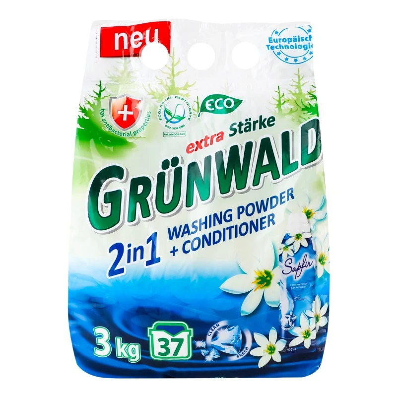 Стиральный порошок бесфосфатный универсальный 2in1 Grunwald, 3 кг