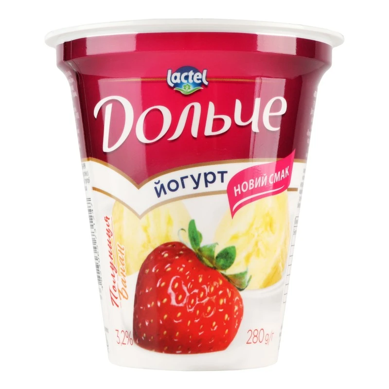 Йогурт 3.2% Клубника-банан Дольче, 280 г